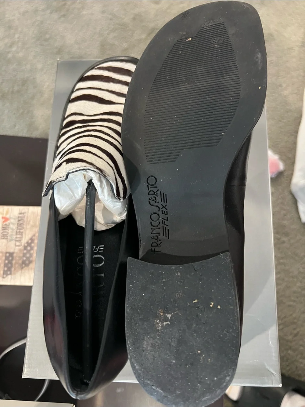Franco Sarto Kids Zebra-Print Slip-On Dress Shoes - Black & White